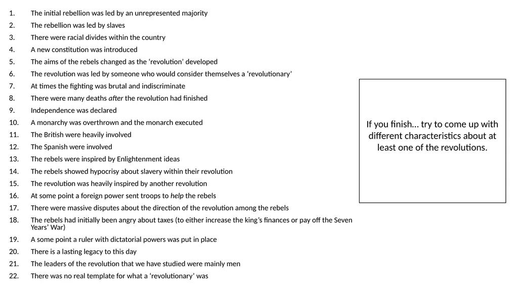Starter: So far we have learned about the American - slide 6 of 8