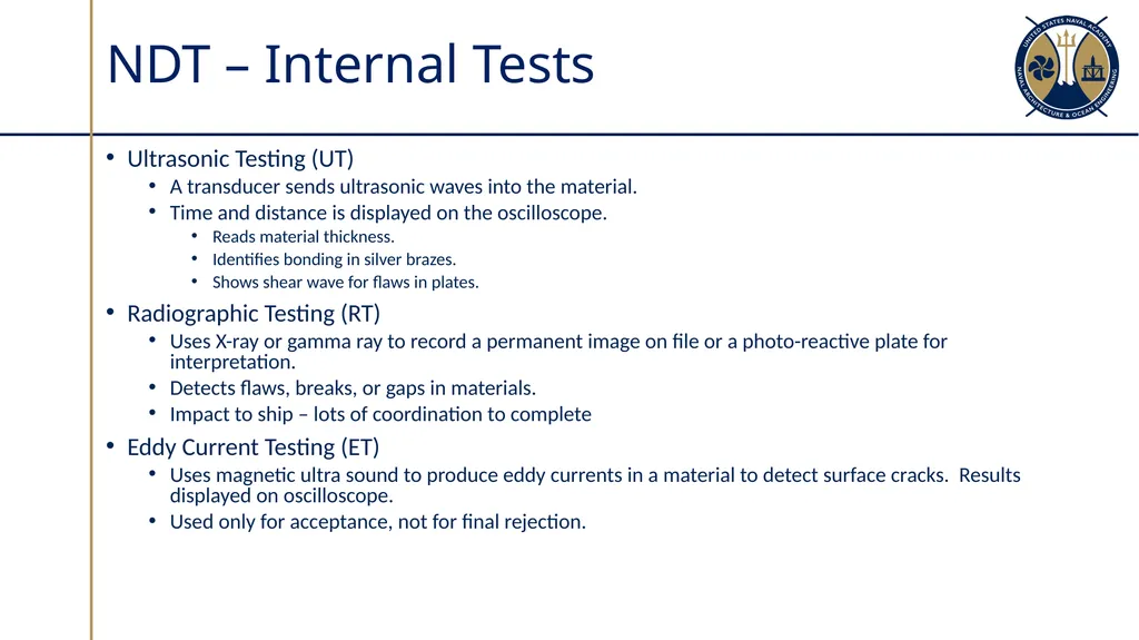 Material Properties and Non-Destructive Testing - slide 29 of 40