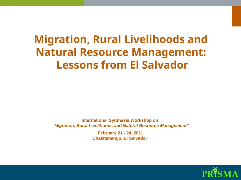 International Synthesis Workshop on “Migration, - slide 1 of 25