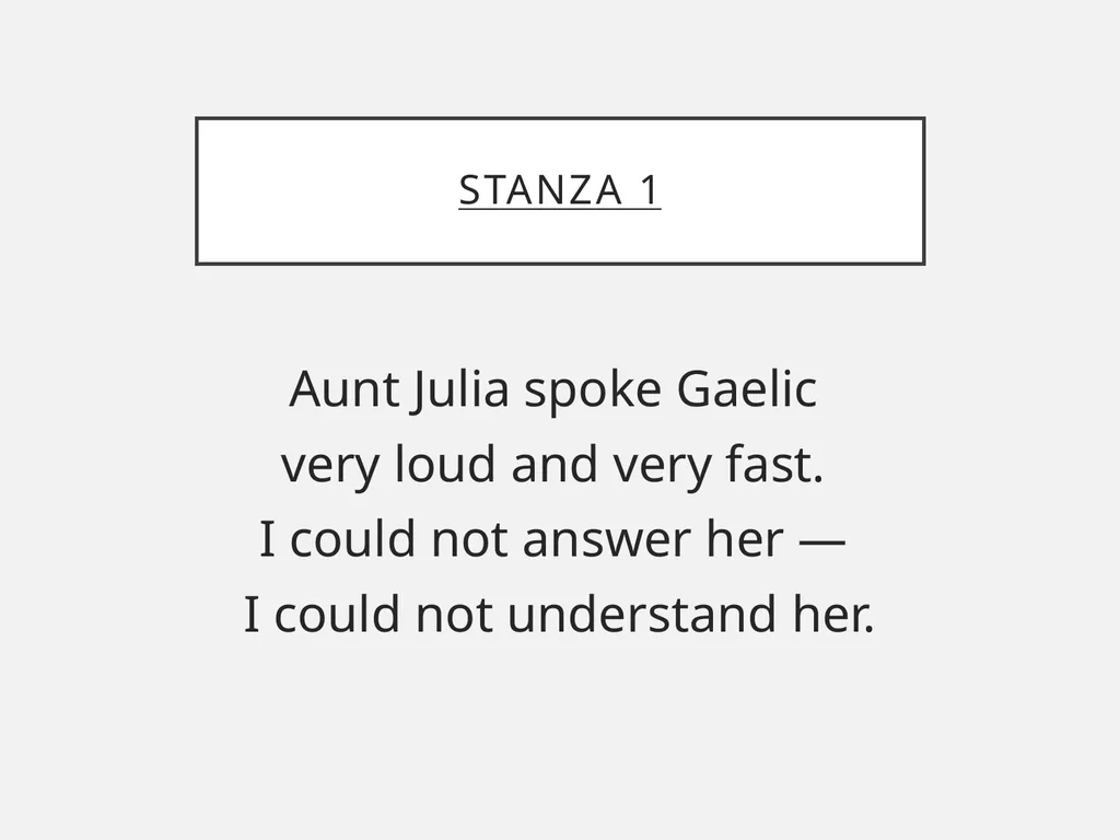 Aunt Julia Norman MacCaig In your groups What do - slide 14 of 52