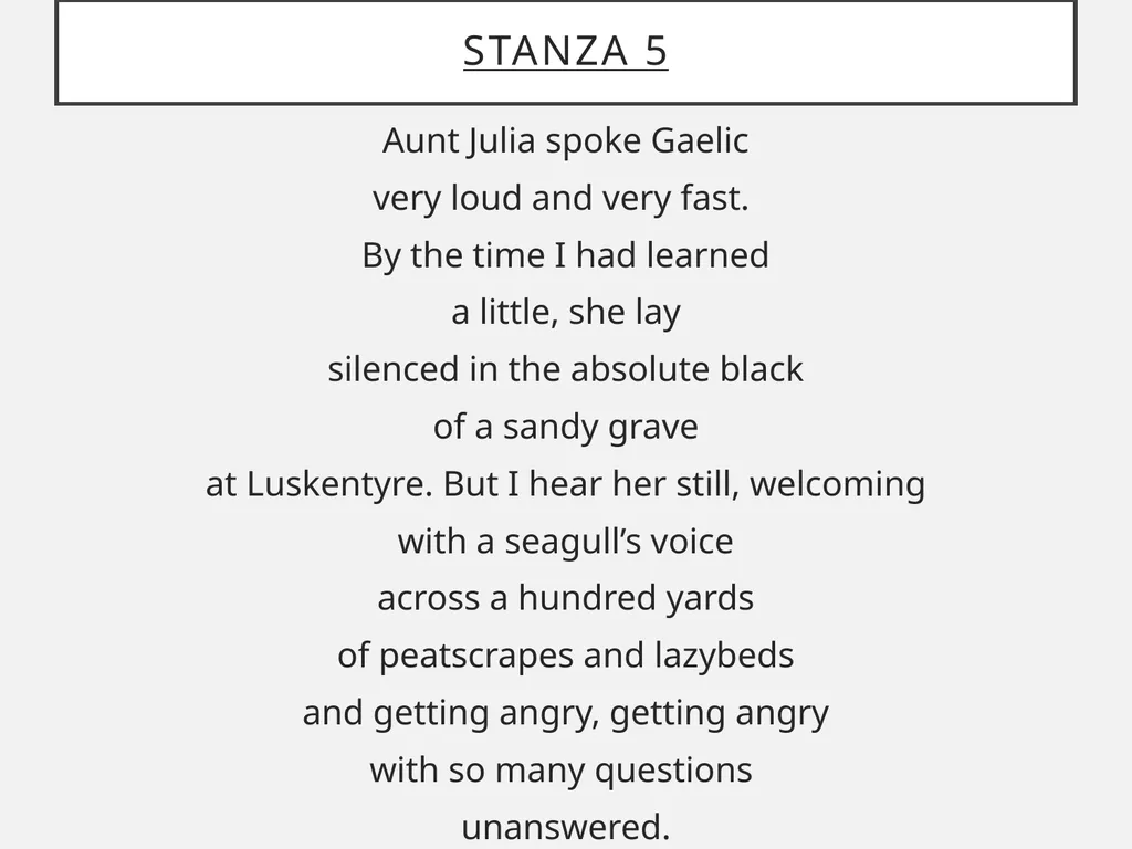 Aunt Julia Norman MacCaig In your groups What do - slide 29 of 52