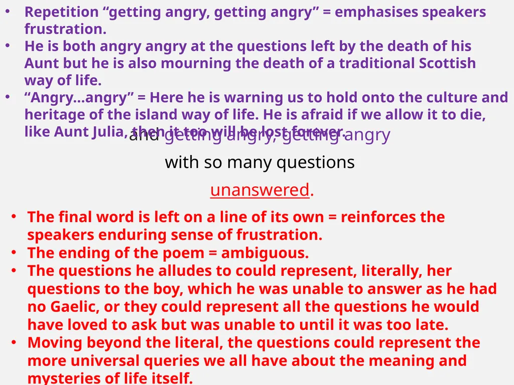 Aunt Julia Norman MacCaig In your groups What do - slide 35 of 52