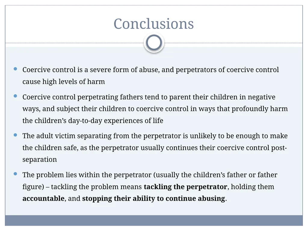 Post-Separation Coercive Control: Impacts on - slide 27 of 34