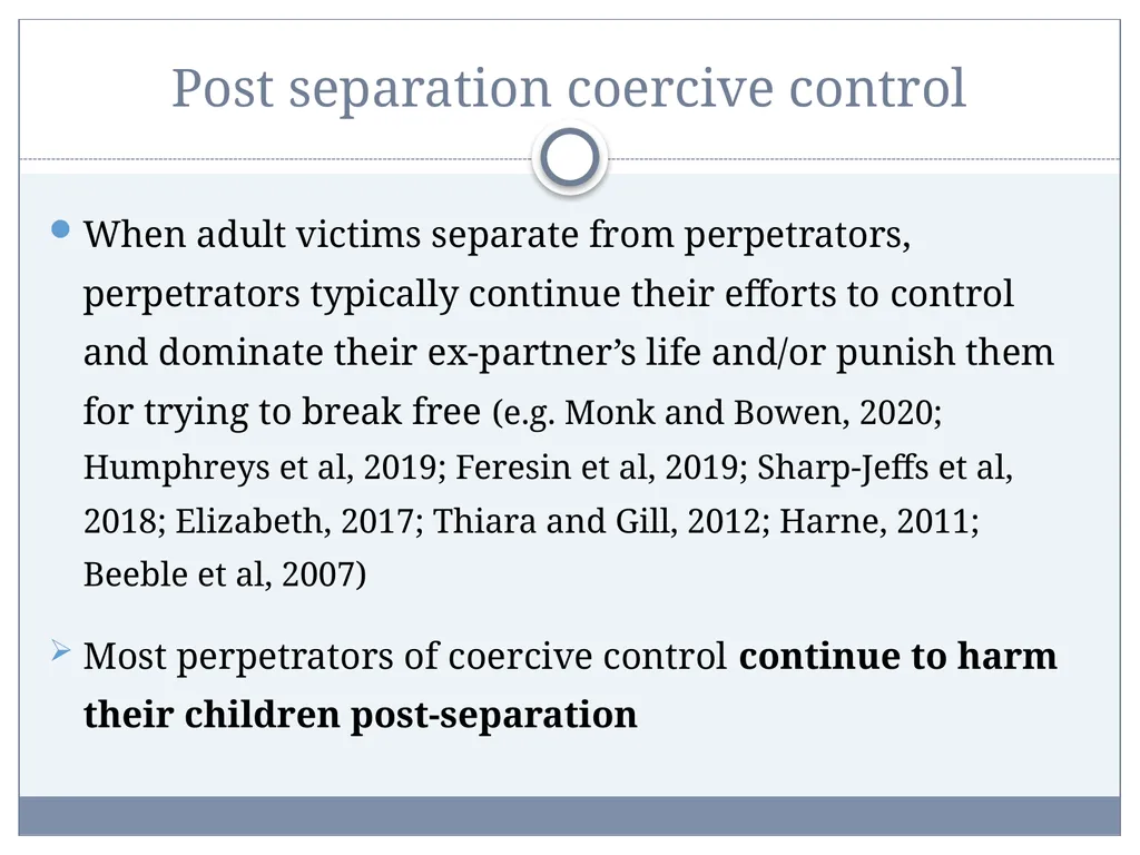 Post-Separation Coercive Control: Impacts on - slide 13 of 34