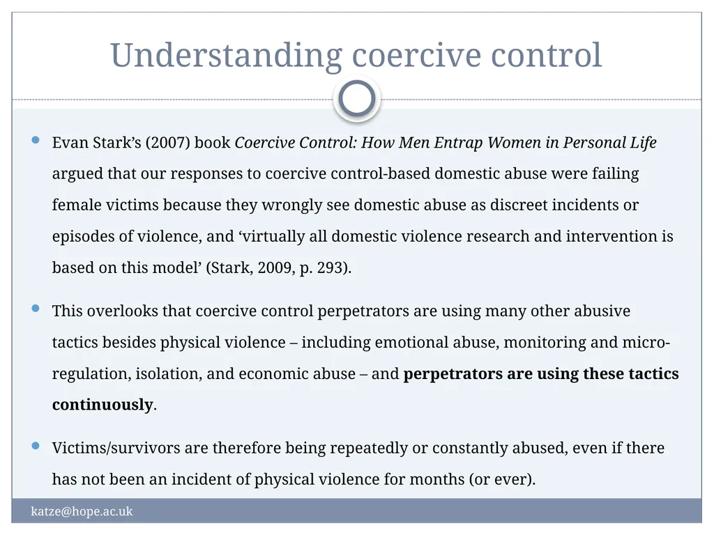 Post-Separation Coercive Control: Impacts on - slide 5 of 34
