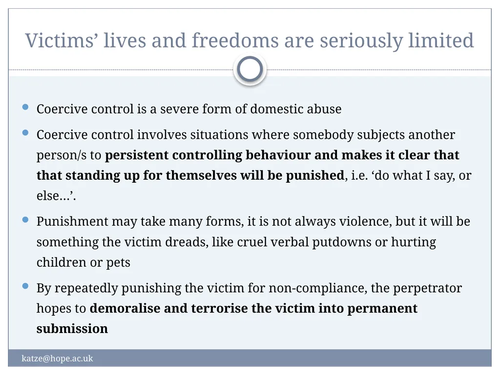 Post-Separation Coercive Control: Impacts on - slide 3 of 34