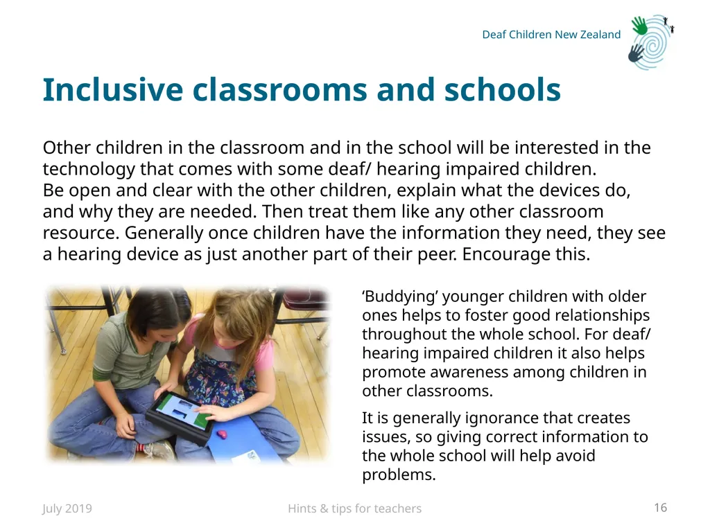Hints and tips for Teachers with Deaf or Hard of - slide 16 of 20