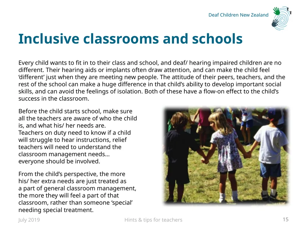 Hints and tips for Teachers with Deaf or Hard of - slide 15 of 20