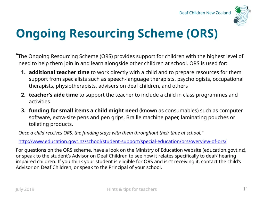 Hints and tips for Teachers with Deaf or Hard of - slide 11 of 20