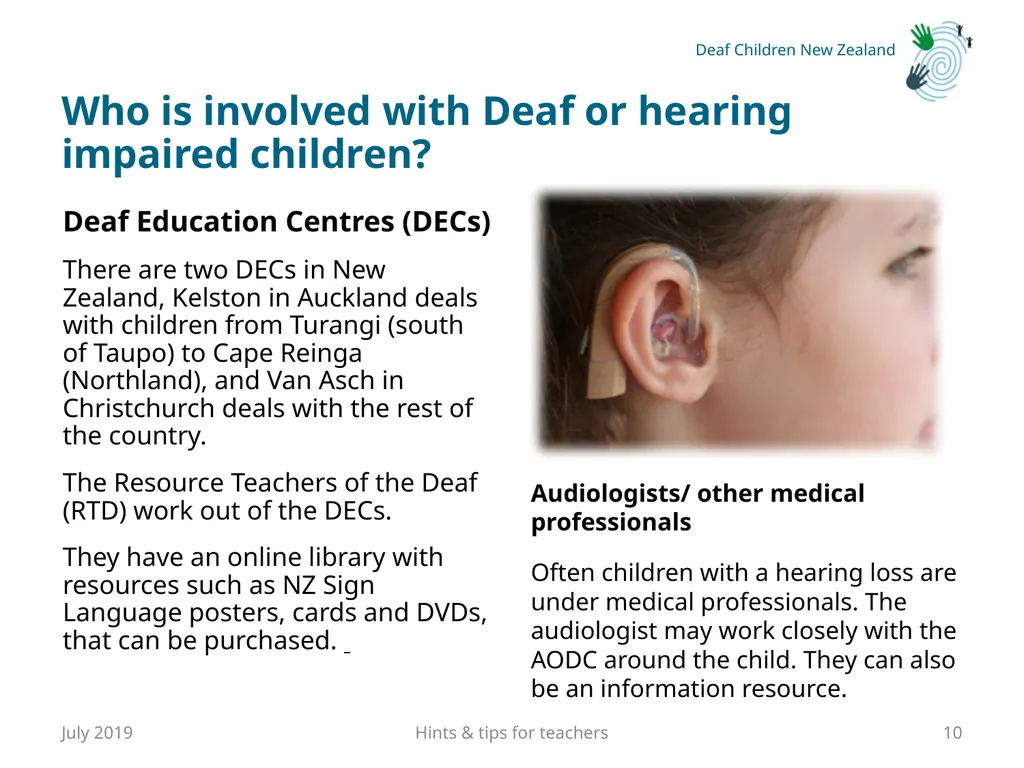 Hints and tips for Teachers with Deaf or Hard of - slide 10 of 20