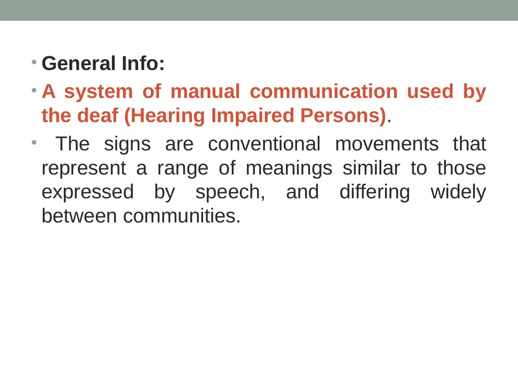 Communication And Sign Language Communication is a - slide 11 of 31