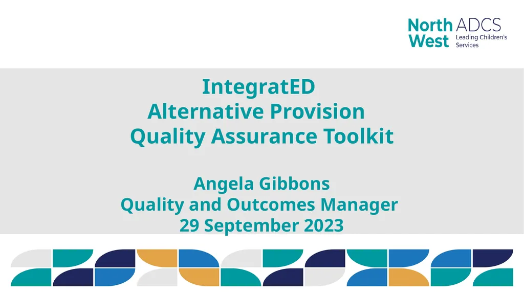 IntegratED Alternative Provision Quality Assurance - slide 1 of 12