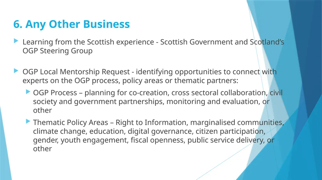 Open Government Partnership: Local Programme - slide 11 of 11