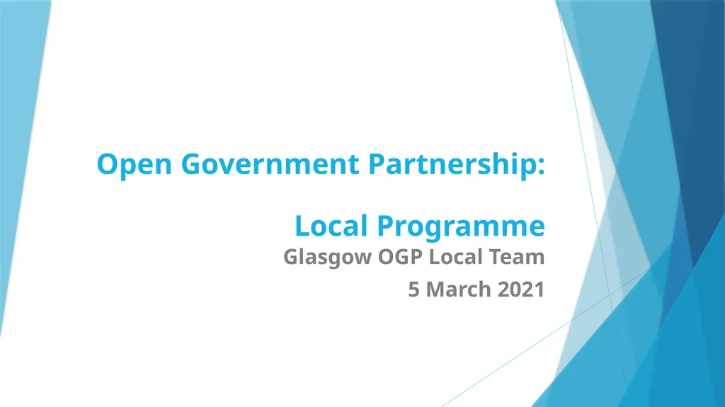 Open Government Partnership: Local Programme - slide 1 of 11
