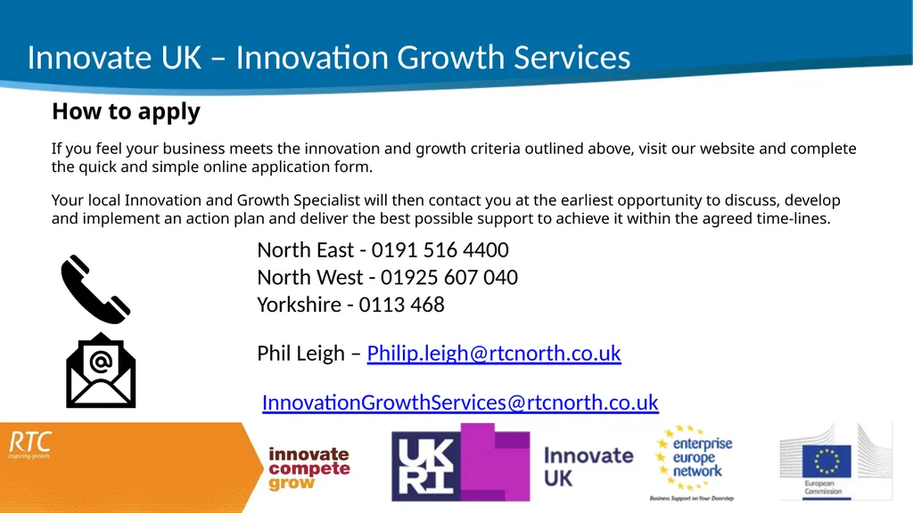 RTC North – Services to business Professor Phil - slide 7 of 7