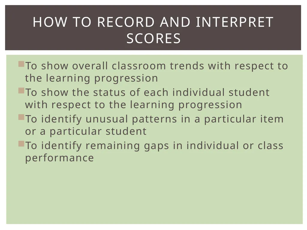 Evaluating individuals Evaluating classes Noting - slide 2 of 14