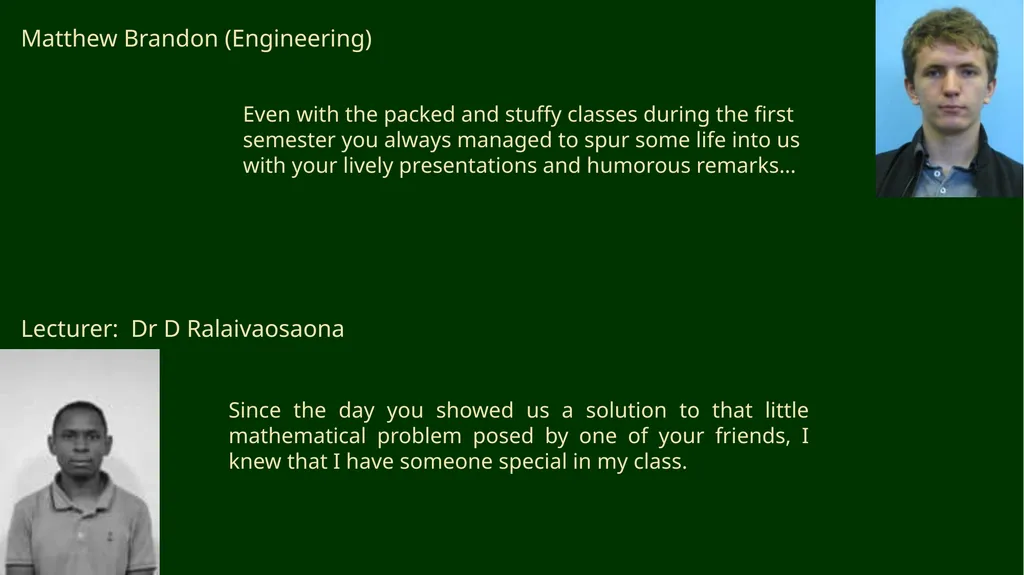 First-year Achievement Awards - slide 4 of 40