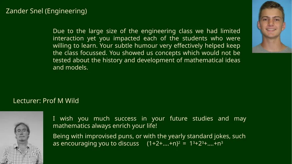 First-year Achievement Awards - slide 31 of 40