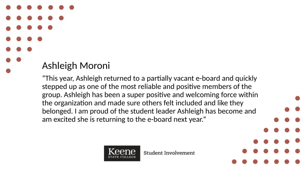 Hannah Bennett “Hannah leads by shining example, - slide 31 of 36