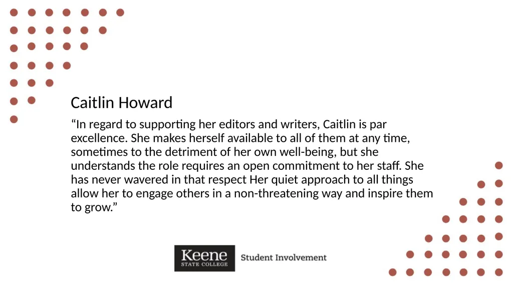Hannah Bennett “Hannah leads by shining example, - slide 27 of 36
