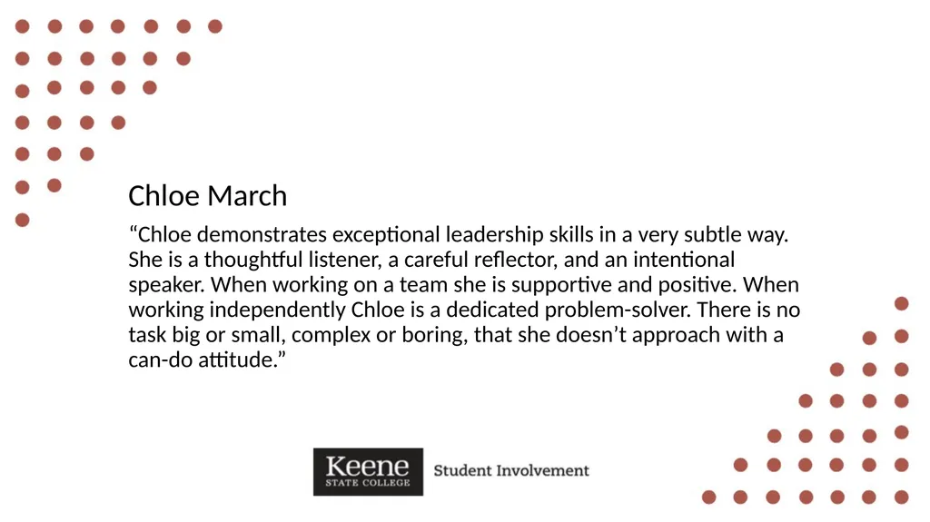 Hannah Bennett “Hannah leads by shining example, - slide 24 of 36