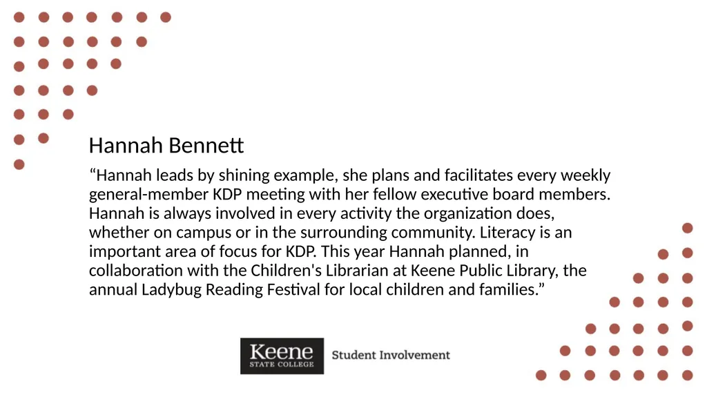 Hannah Bennett “Hannah leads by shining example, - slide 2 of 36