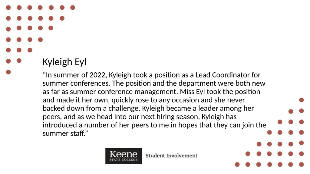 Hannah Bennett “Hannah leads by shining example, - slide 23 of 36