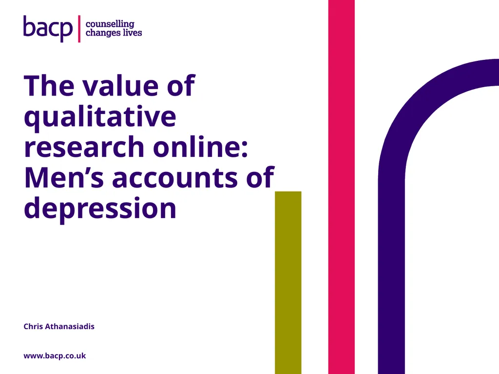 The value of qualitative research online: Men’s - slide 1 of 18