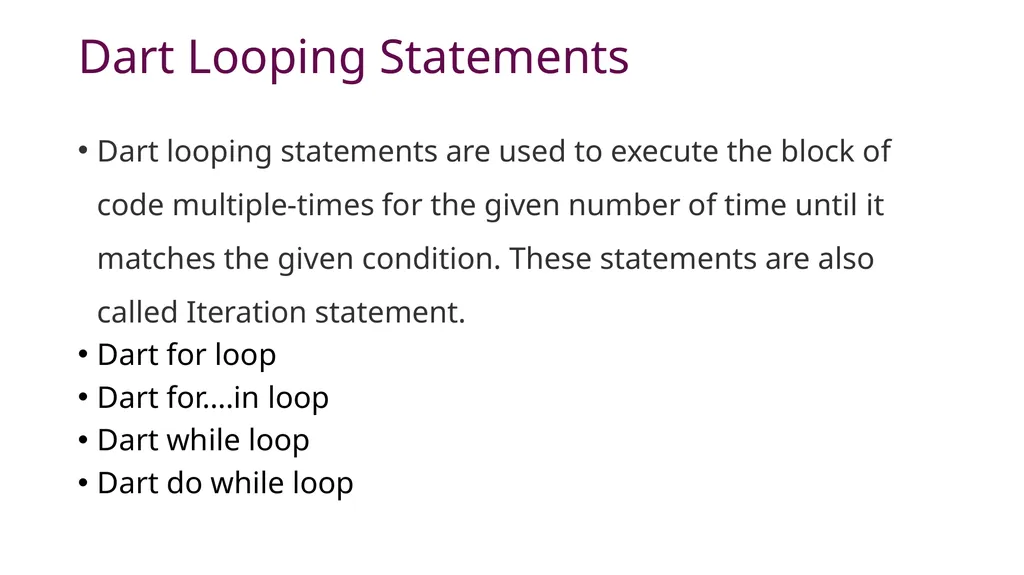 Dart & Flutter App Development DART PROGRAMMING - slide 42 of 57