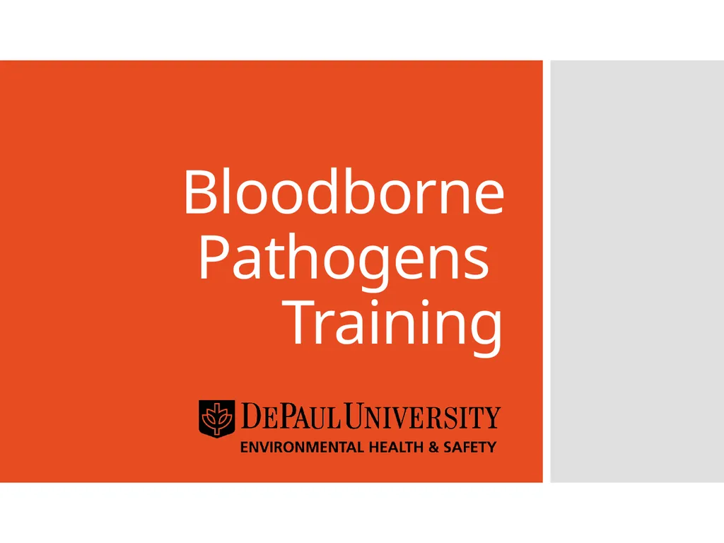 Bloodborne Pathogens Training Please view this - slide 1 of 20