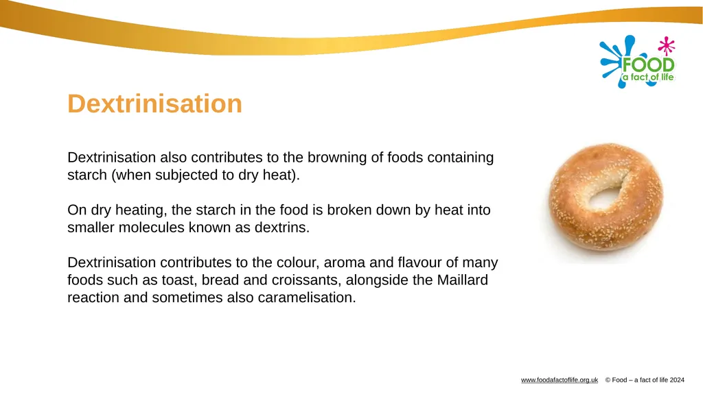 Dry heat Toasting bread What happens when bread is - slide 7 of 8