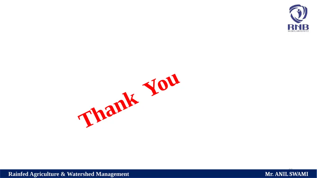 Course Name: Rainfed Agriculture & Watershed - slide 22 of 22