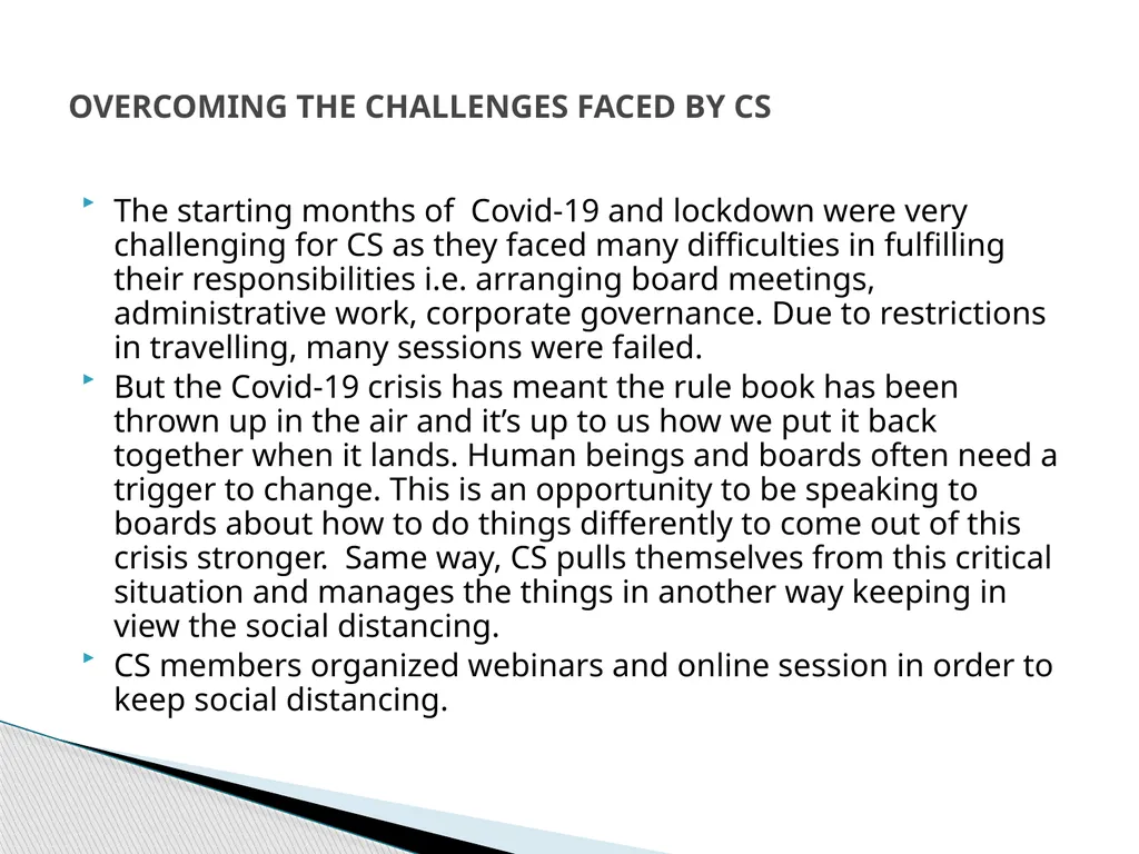 “CHALLENGES FACED BY CS IN CORONAVIRUS AND - slide 6 of 8