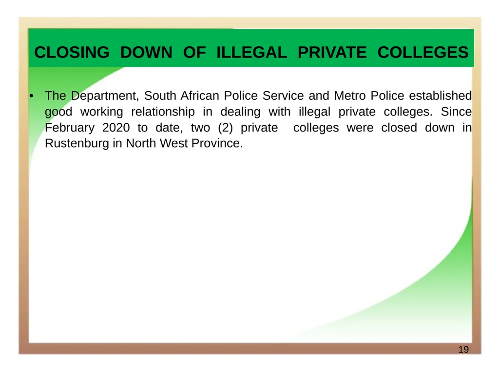 Department of Higher Education and Training - slide 19 of 21