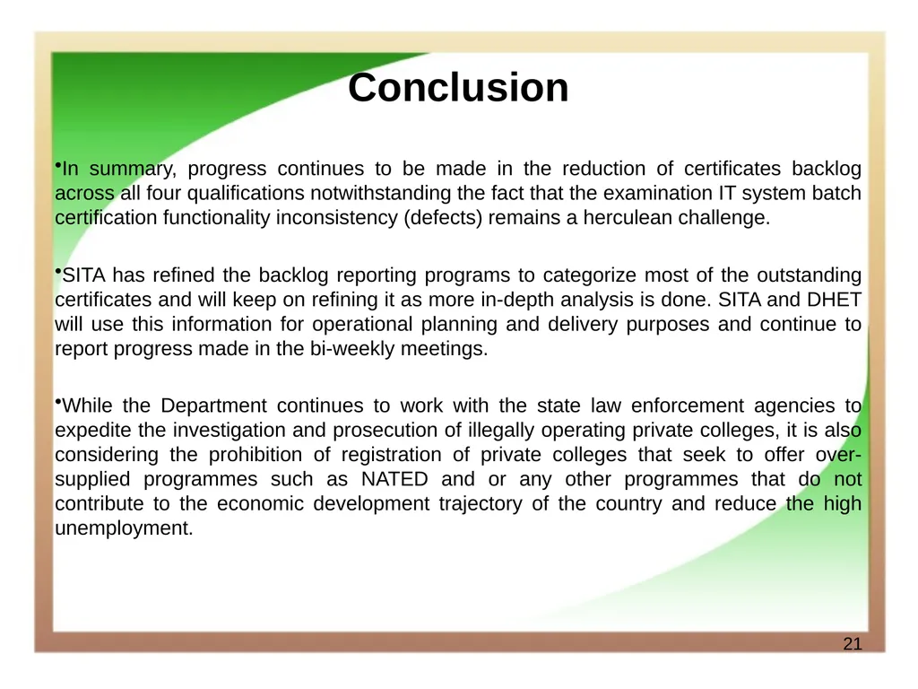 Department of Higher Education and Training - slide 21 of 21