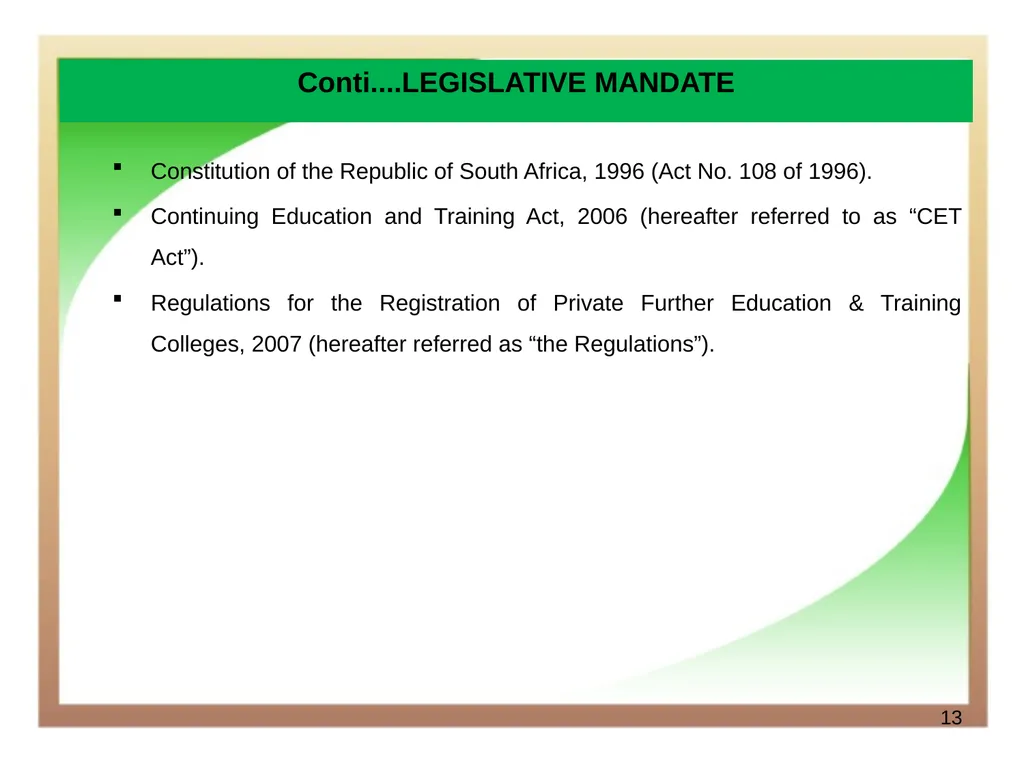 Department of Higher Education and Training - slide 13 of 21