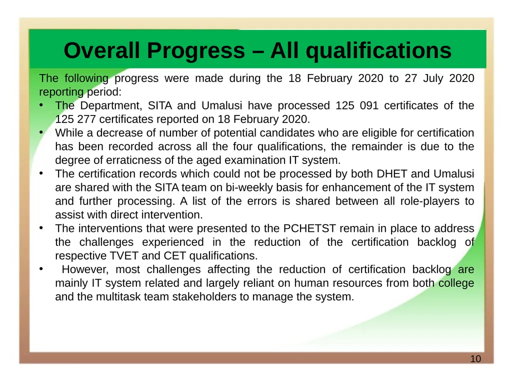 Department of Higher Education and Training - slide 10 of 21