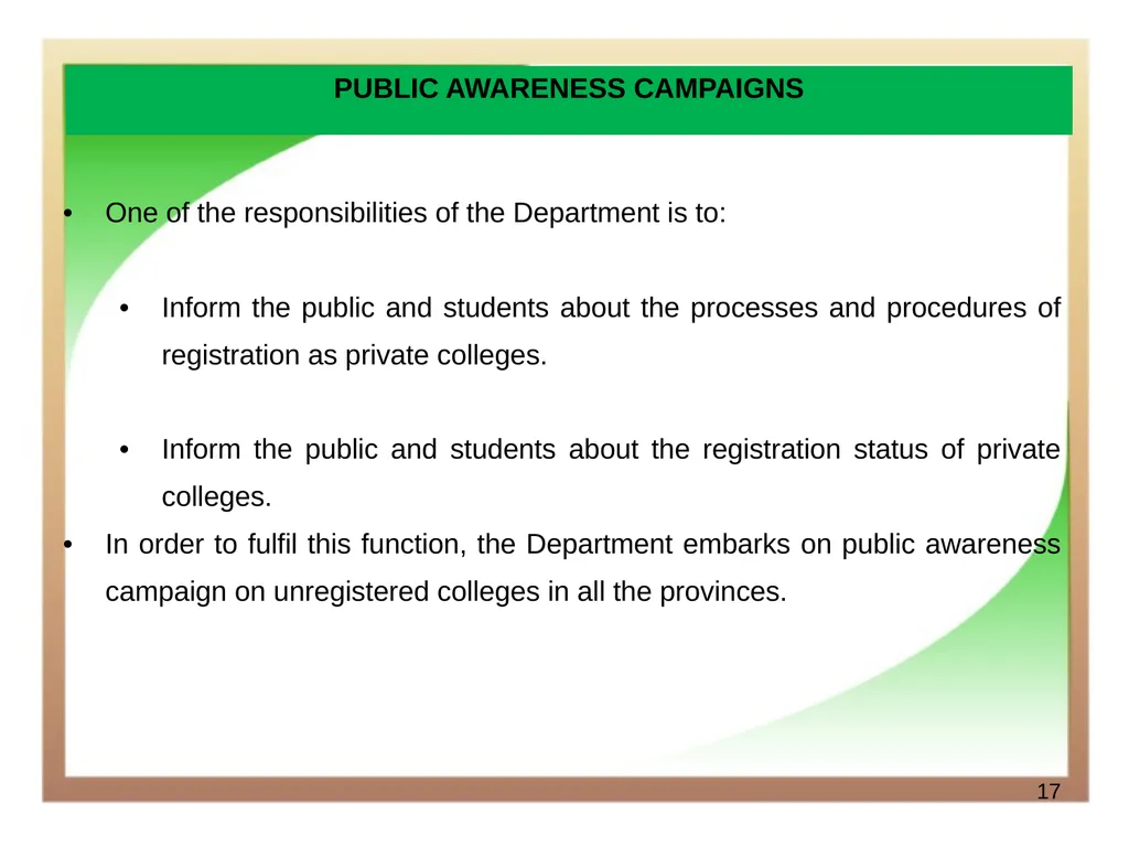 Department of Higher Education and Training - slide 17 of 21