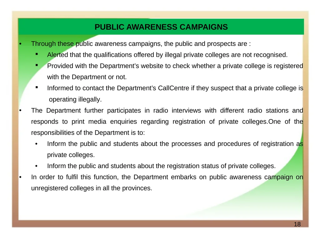 Department of Higher Education and Training - slide 18 of 21