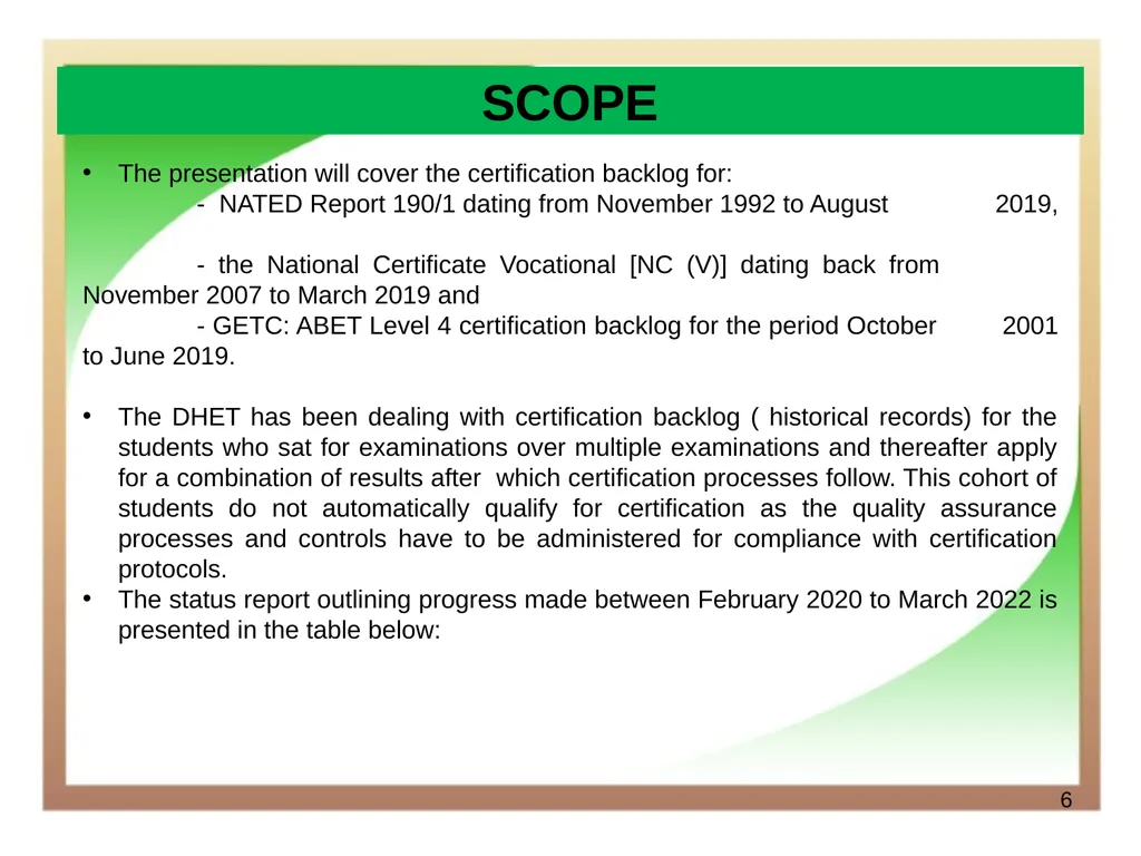 Department of Higher Education and Training - slide 6 of 21