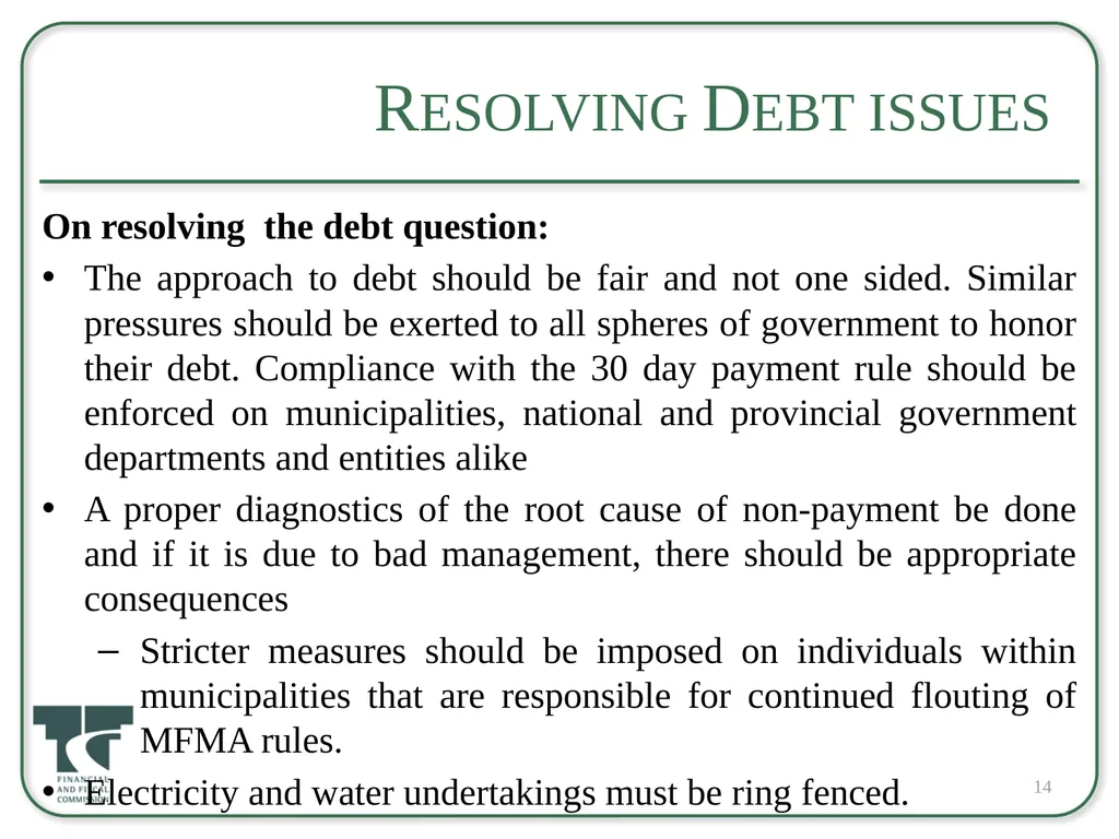 Back to Basics and Challenges to the Financial - slide 14 of 23