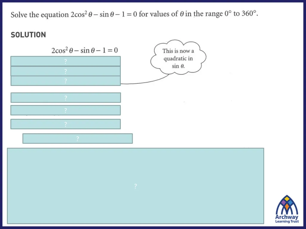 Challenge Questions ? ? ? Trigonometric Identities - slide 6 of 17