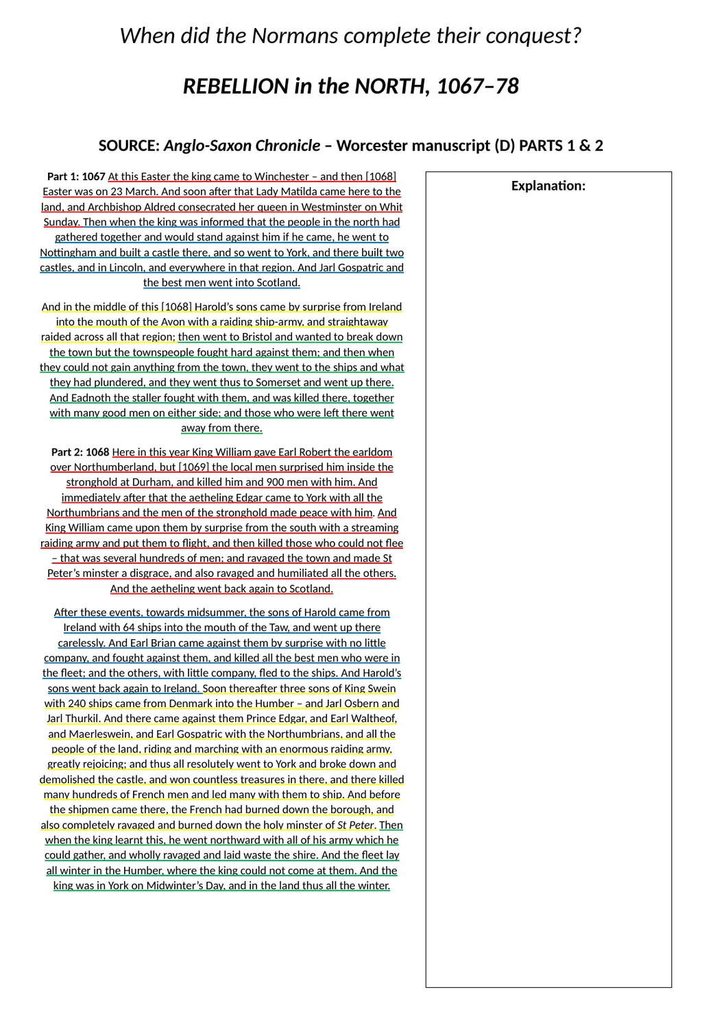 Enquiry: When did the Normans complete their - slide 7 of 13