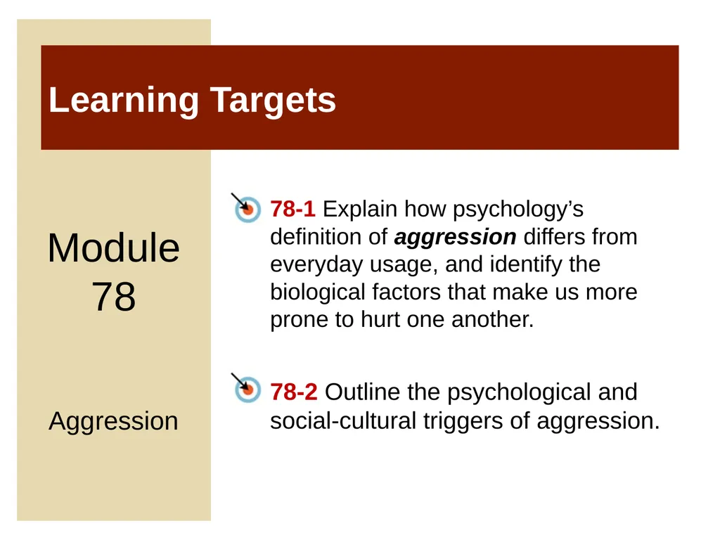 Unit 14 Social Psychology Module 78 Aggression - slide 2 of 28