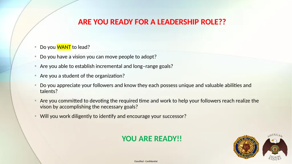 AMERICAN LEGION RIDERS LEADERSHIP TRAINING Joe - slide 34 of 35