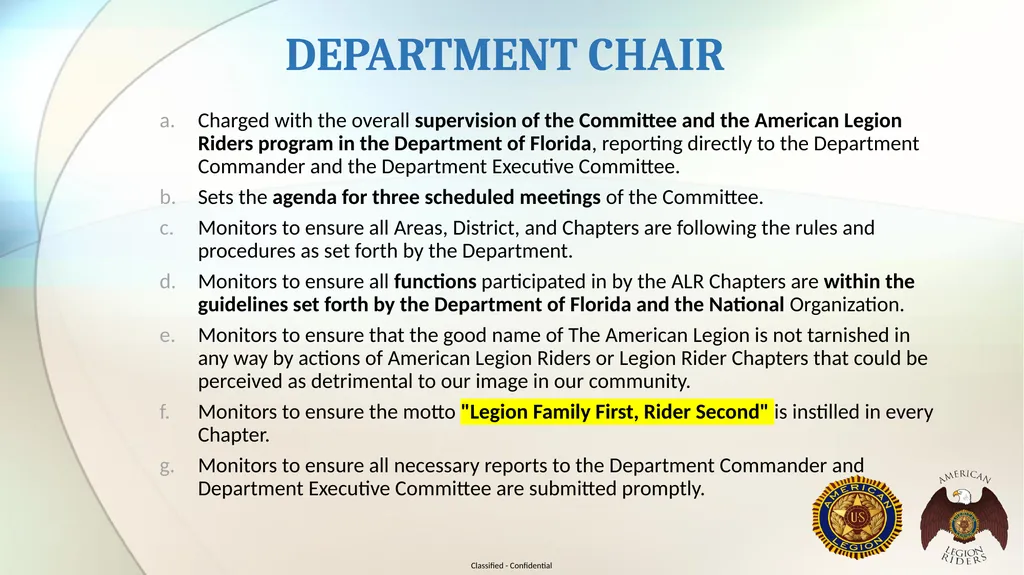 AMERICAN LEGION RIDERS LEADERSHIP TRAINING Joe - slide 25 of 35