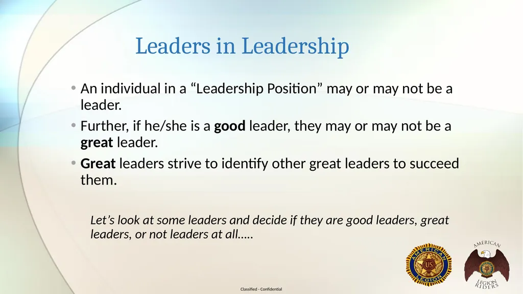 AMERICAN LEGION RIDERS LEADERSHIP TRAINING Joe - slide 15 of 35