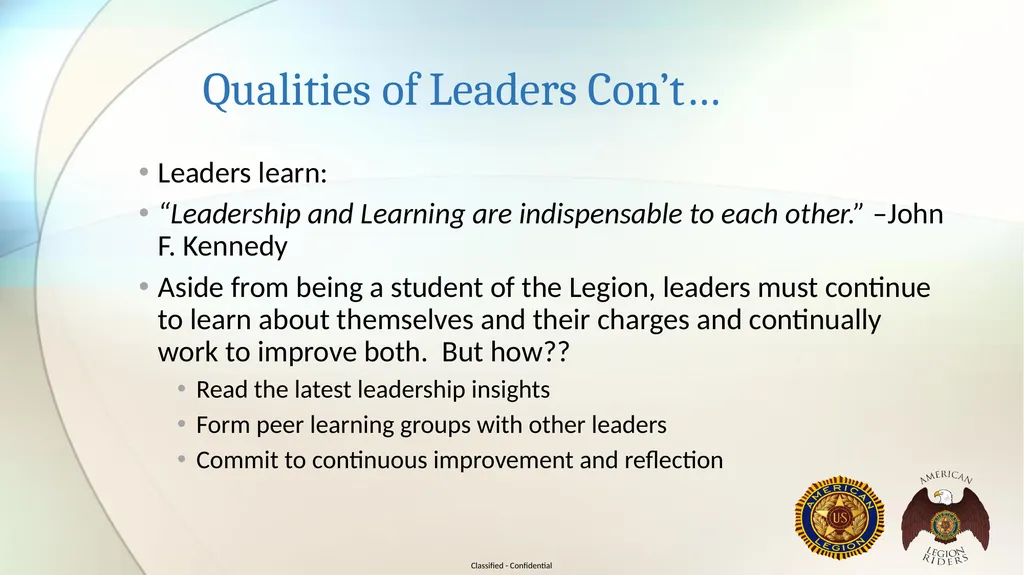 AMERICAN LEGION RIDERS LEADERSHIP TRAINING Joe - slide 9 of 35