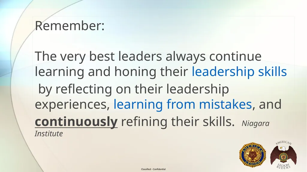 AMERICAN LEGION RIDERS LEADERSHIP TRAINING Joe - slide 10 of 35