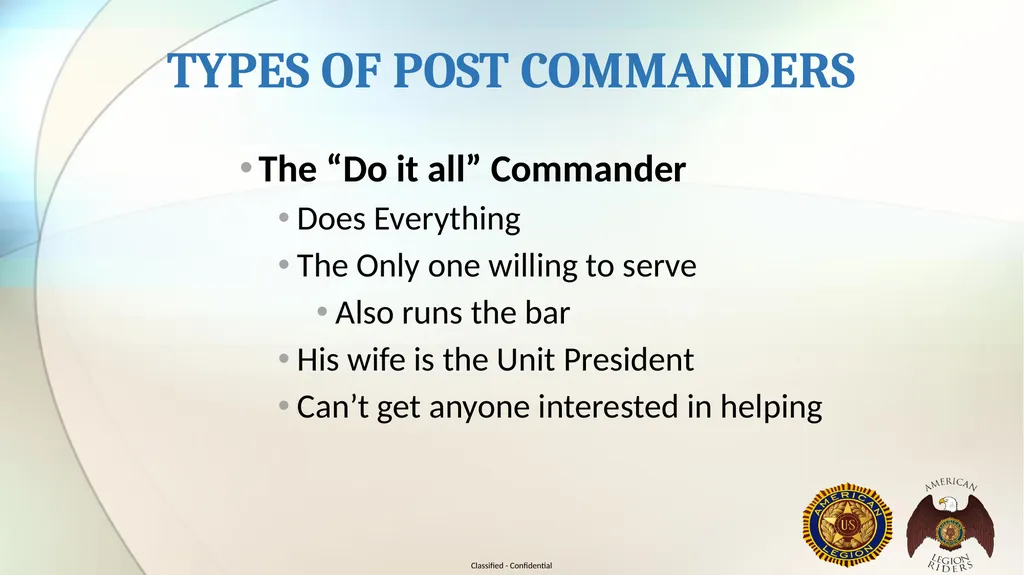 AMERICAN LEGION RIDERS LEADERSHIP TRAINING Joe - slide 22 of 35